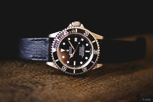 Uhrenarmband "All Black" | Schwarz | 20 mm | Vintage-Stil | Echtes Leder | Quick Release (Schnellverschluss) - ZEIGR-Shop
