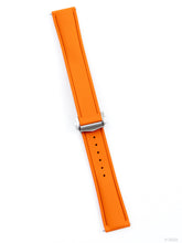 Laden Sie das Bild in den Galerie-Viewer, Uhrenarmband Orange Faltschließe aus FKM-Kautschuk 20 mm &amp; 22 mm, Tesso Tramo 