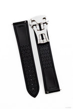 Laden Sie das Bild in den Galerie-Viewer, Rückseite - Uhrenarmband mit Faltschließe aus FKM-Kautschuk 20 mm &amp; 22 mm - Tesso Nero Schwarz