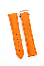 Laden Sie das Bild in den Galerie-Viewer, Uhrenarmband Faltschließe Orange aus FKM-Kautschuk 20 mm &amp; 22 mm, Tesso Tramo 