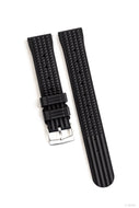 Uhrenarmband aus Kautschuk mit Waffel-Muster 20 mm Schwarz Quick Release