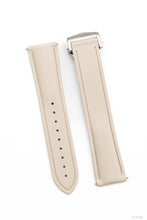 Laden Sie das Bild in den Galerie-Viewer, Uhrenarmband Faltschließe aus FKM-Kautschuk 20 mm &amp; 22 mm - Tesso Crema Beige