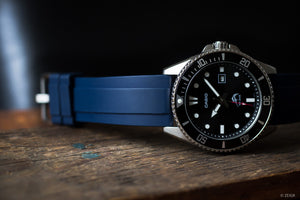 Kautschuk-Uhrenarmband "Arched" | Blau | 20 mm & 22 mm - ZEIGR-Shop