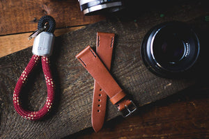 "Oud Leather" | Uhrenarmband | Braun mit schwarzer Naht | Echtes Leder | Quick Release - ZEIGR-Shop