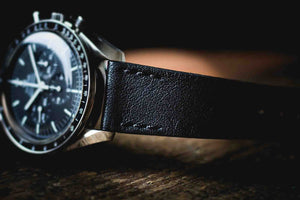 Uhrenarmband "All Black" | Schwarz | 20 mm | Vintage-Stil | Echtes Leder | Quick Release (Schnellverschluss) - ZEIGR-Shop